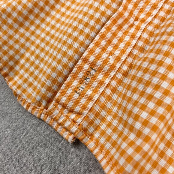 Gitman Bros. Shirt Mens M Long Sleeve Button Down Orange Gingham Plaid USA Made - Picture 4 of 9